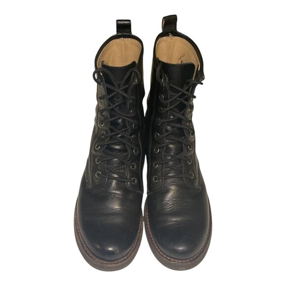 Frye Dark Leather Lace-Up Boots - Picture 2 of 7